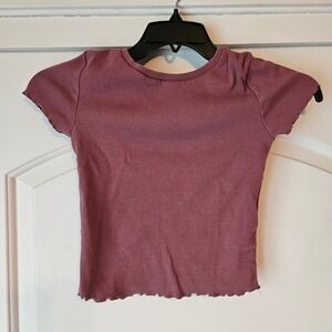 Aeropostale Shrunken Tee Size Small Pink Ribbed Party Going Out Cap Soft Girl